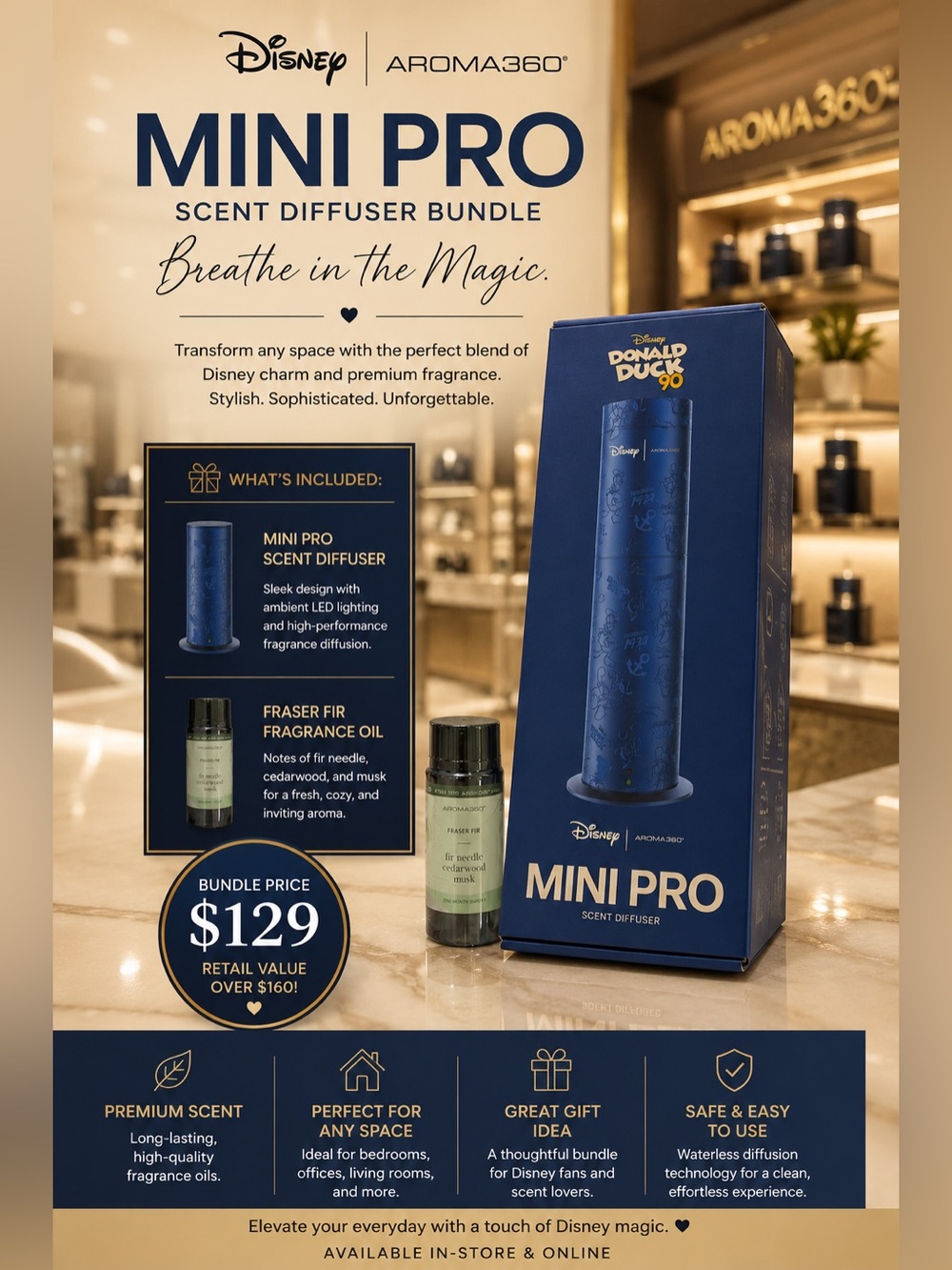 Aroma 360 X Disney MINI PRO Scent Diffuser Bundle Donald Duck 🦆